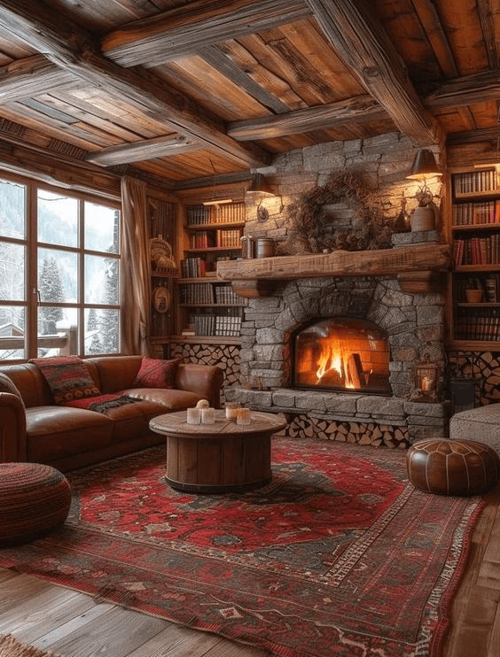 Amenajare semineu la cabana