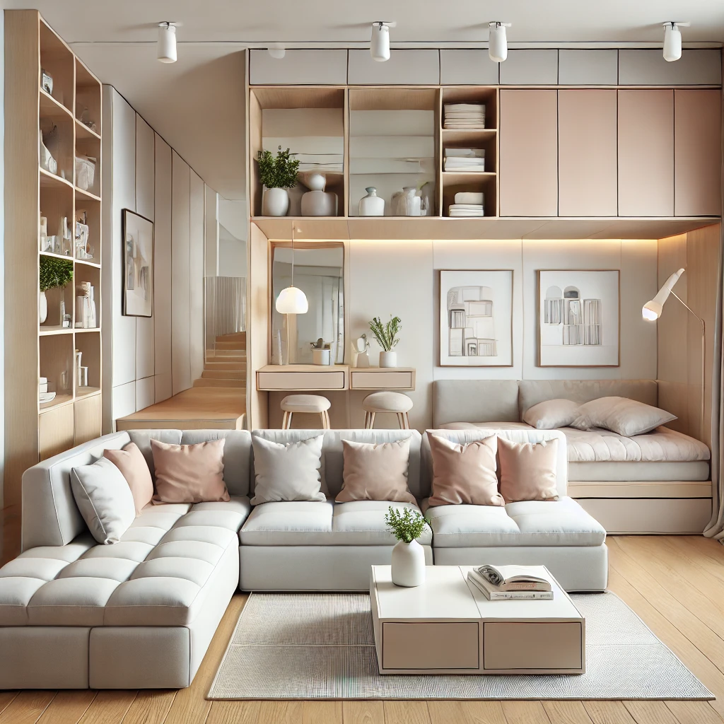living modern și optimizat, cu mobilier modular